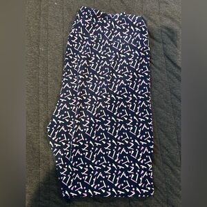 LuLaRoe Navy and Pink Patterned Pencil Skirt